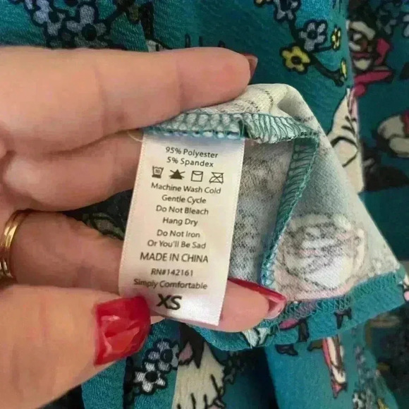 EUC LulaRoe Teal Floral Dress Women’s XS - Picture 11 of 11
